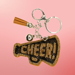 CHEER! Megaphone Rhinestone Keychain