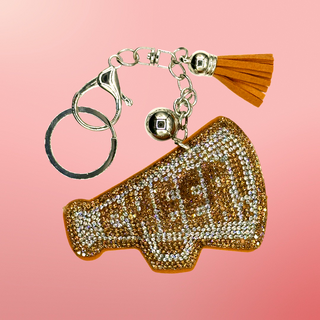 CHEER! Megaphone Rhinestone Keychain