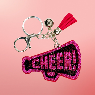 CHEER! Megaphone Rhinestone Keychain