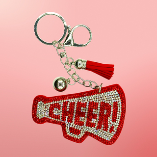 CHEER! Megaphone Rhinestone Keychain